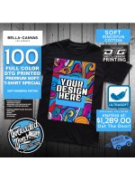 100 Custom Bella Canvas 3001 DTG Special - Soft Ringspun Tees 