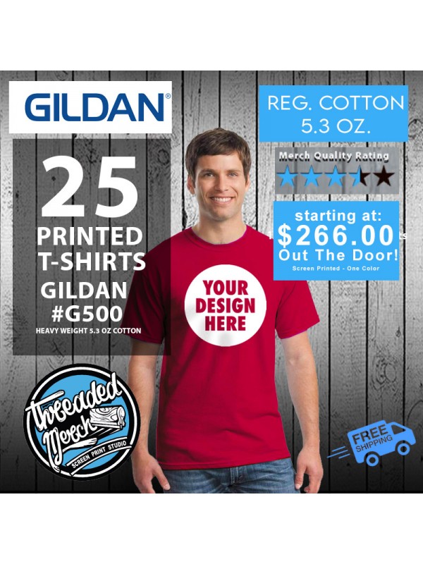 Custom Printing Special - 25 Screen Printed Shirts only $7.60 a shirt!!! Threaded Silk Screen Studio