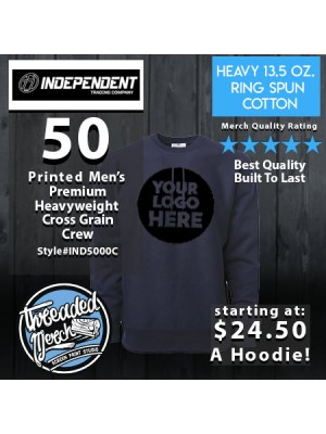 50 Independent Trading Company IND500C Men's Premium Heavy Weight Crew