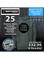 25 Independent Trading Company IND500P Men's Premium Heavy Weight Hooded Pull Over