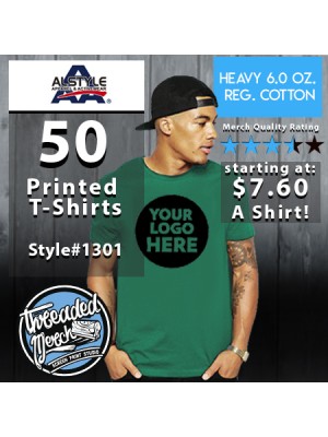50 Alstyle 1301 Custom Screen Printed T Shirts Special