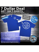 100 Custom Screen Printed $7 Dollar Deal! l 1- Color Front / 1 - Color Back