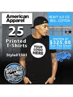 25 American Apparel 1301 Custom Screen Printed T Shirts Special