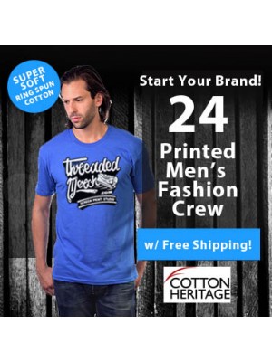 24 Custom Screen Printed Mens Fashion Ring Spun  T Shirts Special MC1044