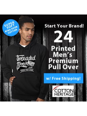 24 Custom Screen Printed PREMIUM PULLOVER HOODIE Special M2580