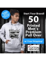 50 Custom Screen Printed PREMIUM PULLOVER HOODIE Special M2580