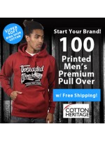 100 Custom Screen Printed PREMIUM PULLOVER HOODIE Special M2580