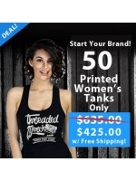 50 Custom Screen Printed Women's Racer Back Tank Special