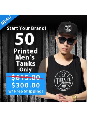 50 Custom Screen Printed Men's Tank Top Special