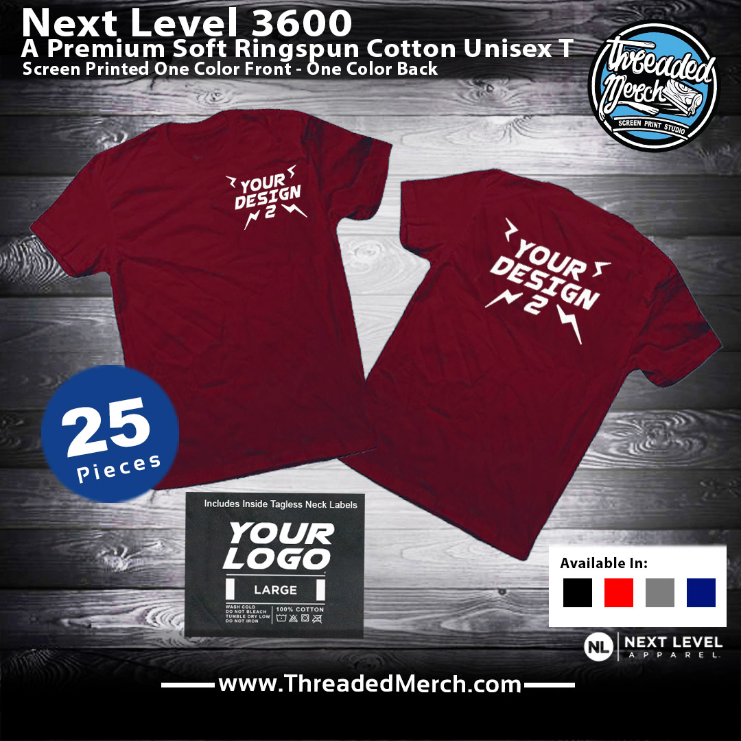 Next Level 3600 Special T shirts Printed - Threaded Merch - Palmdale Screen Printing - Los Angeles Best Graphic Design Services - Web Designer - Logo Design