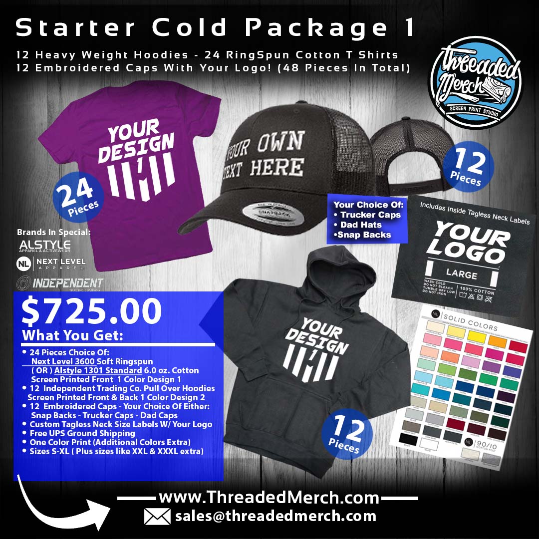 Threaded Merch Screen Printing Specials Starter Cold Package 1 with Free Shipping!